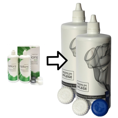 Aus Options Pure wird Premium Pflege All In One Hyaluron 2x360ml / 2 Behälter