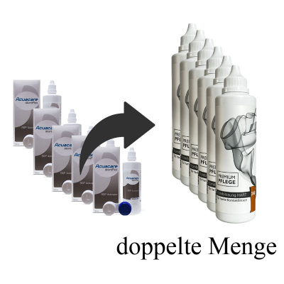 Acuacare storeFlex Ersatz mit doppelter Menge Premium Pflege hart Kombilösung 6 x 240ml -versandkostenfrei-