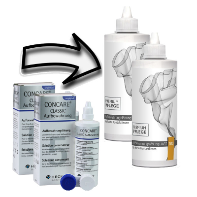Alternative für Concare Classic Aufbewahrung--- Premium Pflege Aufbewahrungslösung HART 2 x 100ml
