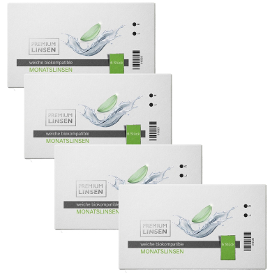Premium Linsen biokompatible Monatslinsen - 4er Sparpack (24 Linsen) -versandkostenfrei- MPG&E
