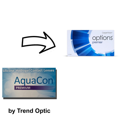 AquaCon (Air) Premium Monatslinse  (Trend Optic/ Cooper Vision) Packung mit 6 Linsen neue Verpackung