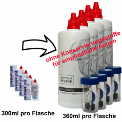 Ersatz für Linsenpflege Oxistar 4 x 300ml - Premium Pflege Peroxid 4 x 360ml mehr Inhalt
