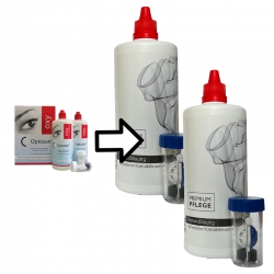 Aus Optosan Oxy wird Premium Pflege Peroxid 2x360ml / 2 Behälter