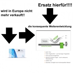 Extreme H2O Xtra 59% verbesserter Nachfolger --- Premium Linse biokompatible Monatslinsen 6er Box