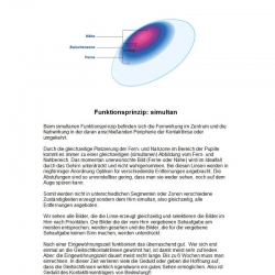 1 Gleitsicht Monatslinse einer neuen Produktgeneration mit 4 Additionen und unterschiedlichen Zonen in/auf der Linse
