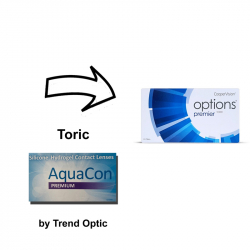 AquaCon (Air) Premium Toric Monatslinse (Trend Optic/ Cooper Vision) Packung mit 6 Linsen neue Verpackung